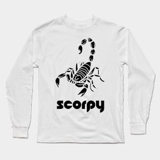 Scorpio - Scorpy full black Logo T-shirt for Birthday Gift Long Sleeve T-Shirt